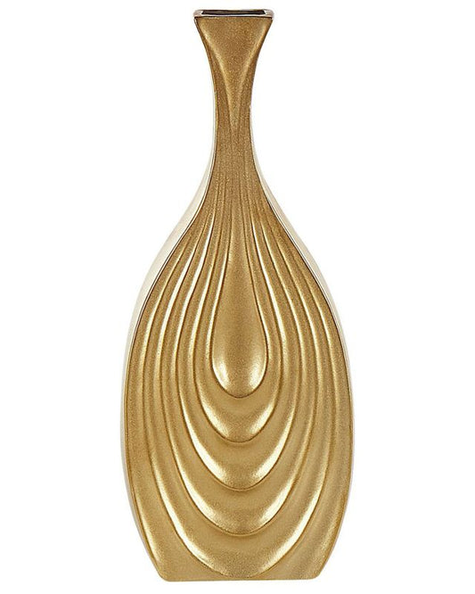 Dekorativ vase Thapsus keramik guld 1 stk.