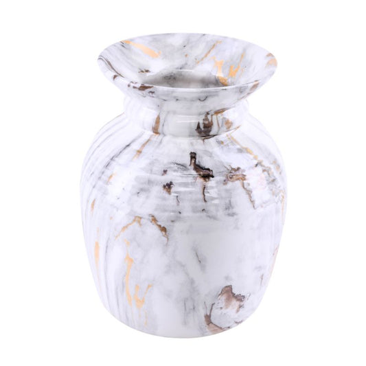 Vase Direct Home and Garden marmor 15 x 15 x 18 cm keramisk hvid