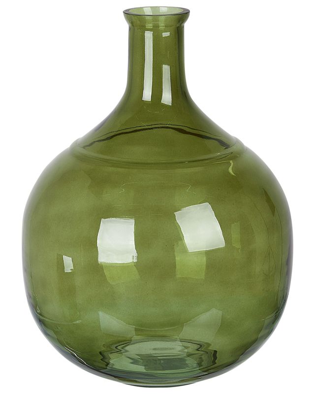 Achaar vase til blomster i glas, olivengrøn, 1 stk.