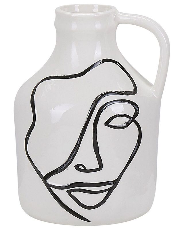 Agrinion keramik vase til blomster hvid 1 stk.