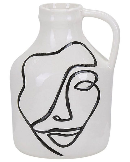 Agrinion keramik vase til blomster hvid 1 stk.