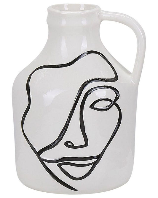 Agrinion keramik vase til blomster hvid 1 stk.
