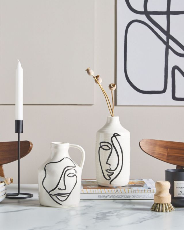 Agrinion keramik vase til blomster hvid 1 stk.
