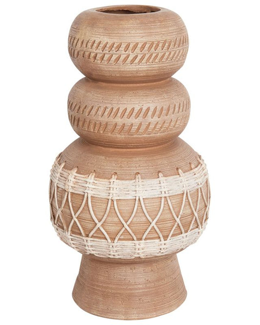 Almiros keramik vase til blomster i lys brun, 1 stk.