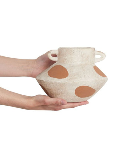 Alosidae keramik vase til blomster i lys beige, 1 stk.
