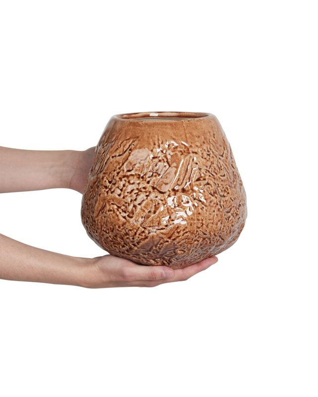 Betta keramikvase til blomster i brun, 1 stk.