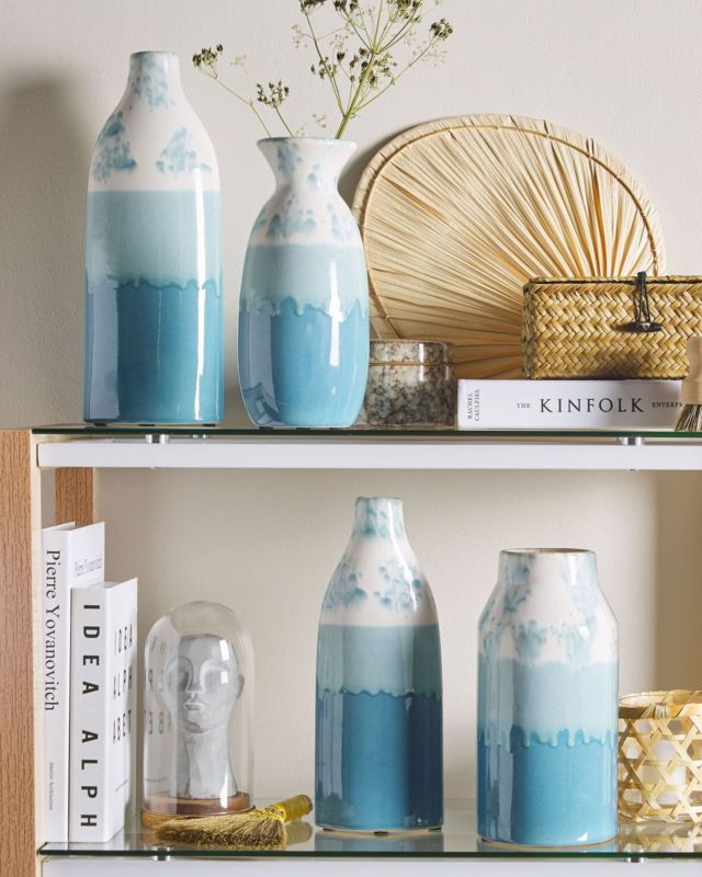 Callipolis keramik vase til blomster, blå, 1 stk.