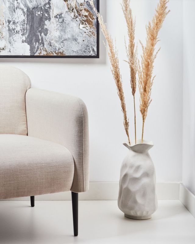 Cattail vase i keramik i knækket hvid – 1 stk.
