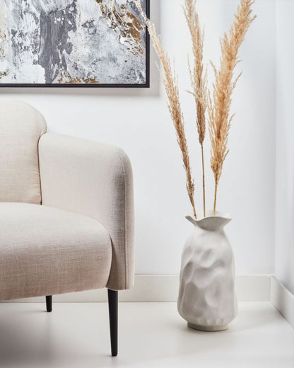 Cattail vase i keramik i knækket hvid – 1 stk.