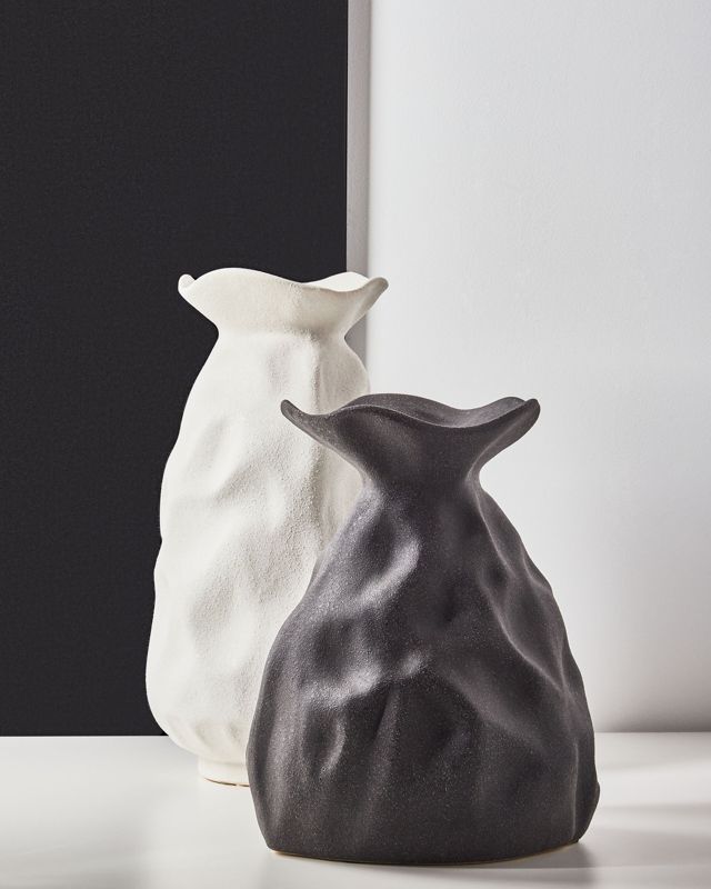 Coontail keramik vase til blomster, sort, 1 stk.