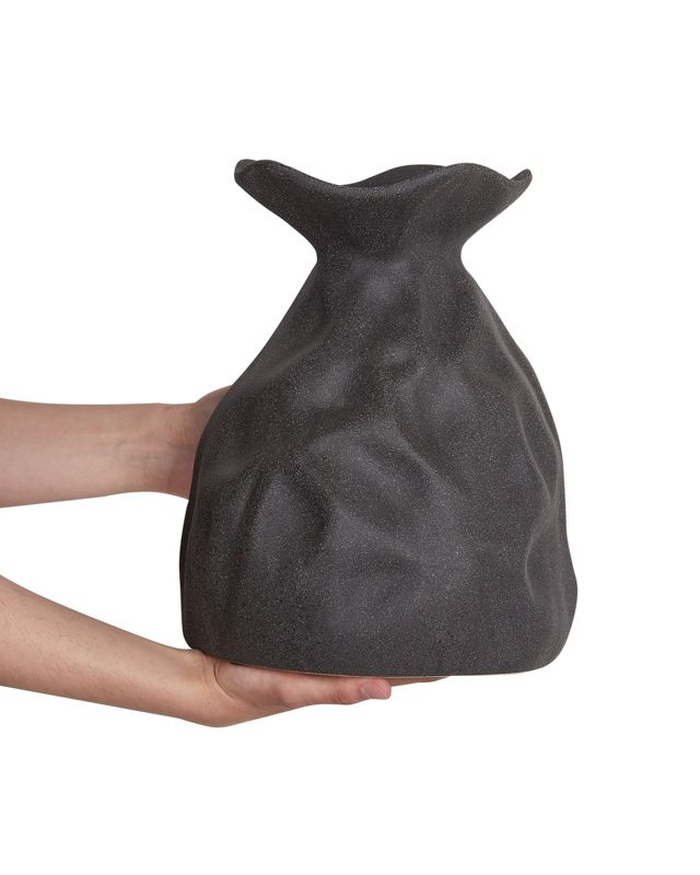 Coontail keramik vase til blomster, sort, 1 stk.