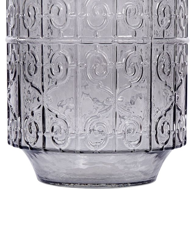 Dikella vase til blomster i gråt glas, 1 stk.