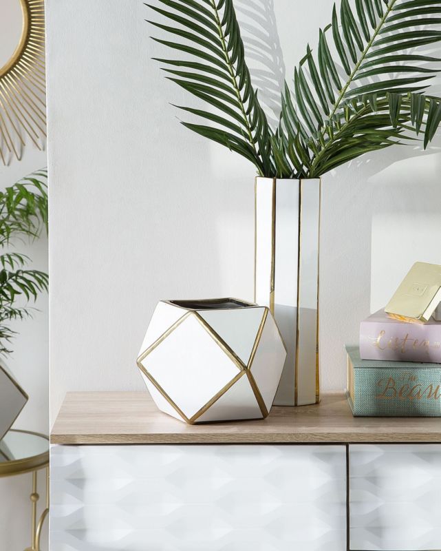 Estella keramik vase til blomster, hvid, 1 stk.