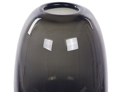 Fyska vase til blomster i mørkegråt glas, 1 stk.