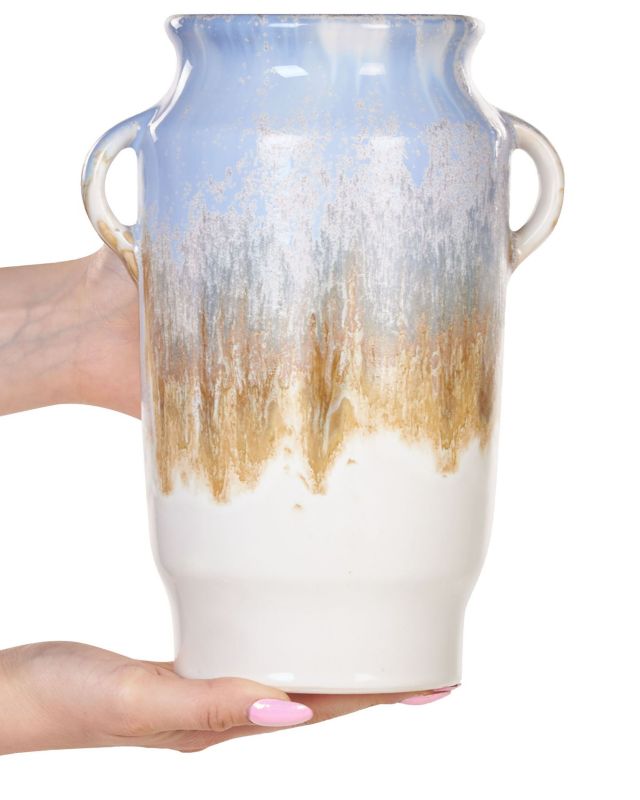 Gerrha keramik vase til blomster i blå - 1 stk.