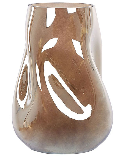 Imeros vase til blomster i glas med gylden-brun finish, 1 stk.