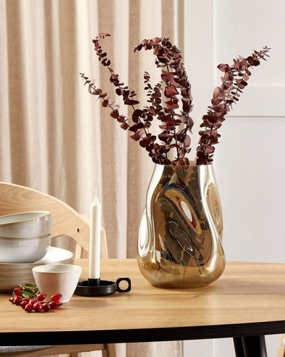 Imeros vase til blomster i glas med gylden-brun finish, 1 stk.