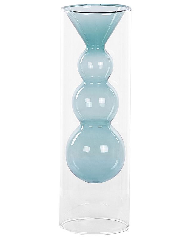 Kalochi vase til blomster i turkis glas, 1 stk.