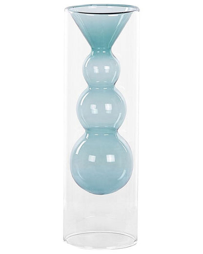 Kalochi vase til blomster i turkis glas, 1 stk.