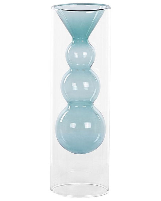 Kalochi vase til blomster i turkis glas, 1 stk.