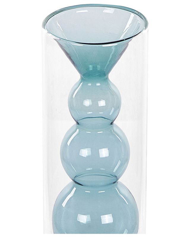 Kalochi vase til blomster i turkis glas, 1 stk.