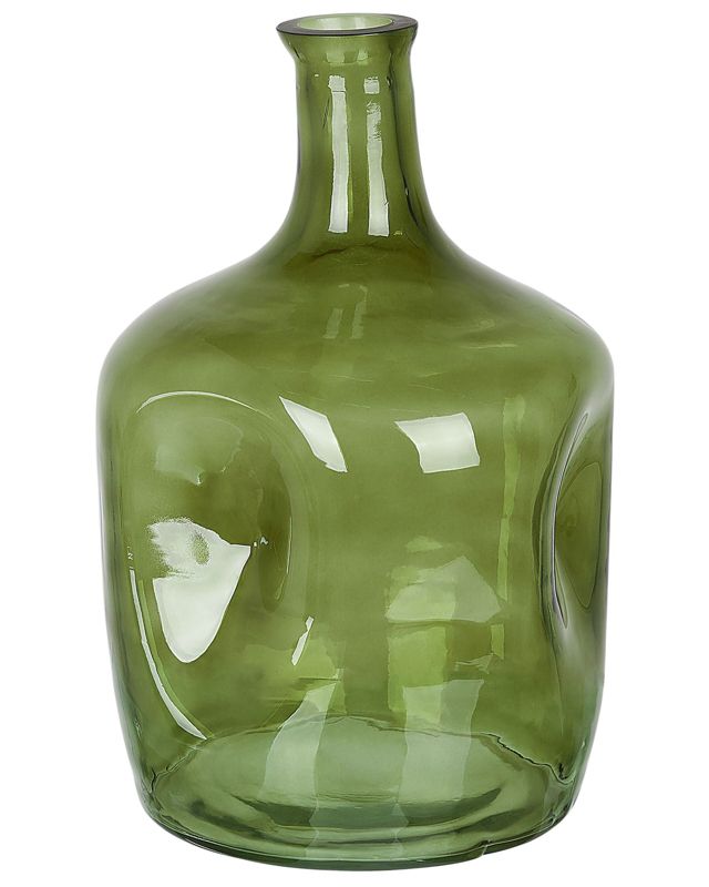 Kerala vase til blomster i olivengrønt glas, 1 stk.