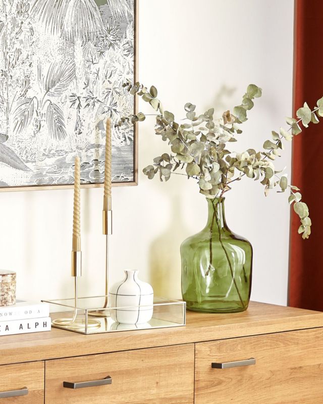 Kerala vase til blomster i olivengrønt glas, 1 stk.