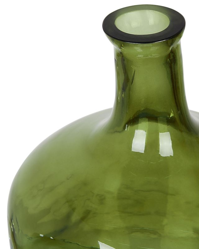 Kerala vase til blomster i olivengrønt glas, 1 stk.