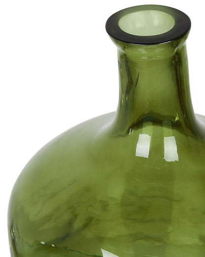 Kerala vase til blomster i olivengrønt glas, 1 stk.
