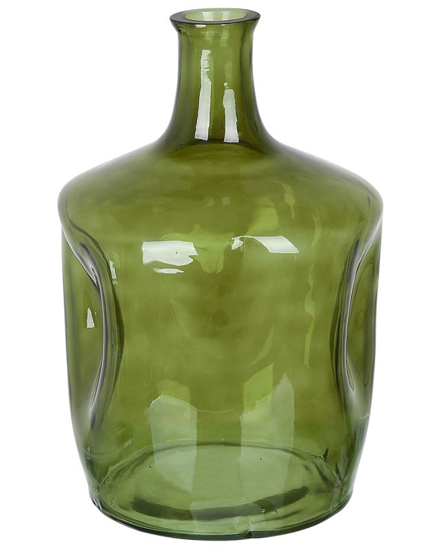 Kerala vase til blomster i olivengrønt glas, 1 stk.