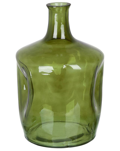Kerala vase til blomster i olivengrønt glas, 1 stk.