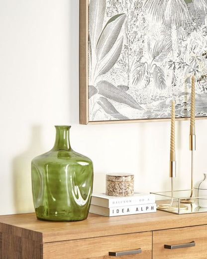 Kerala vase til blomster i olivengrønt glas, 1 stk.