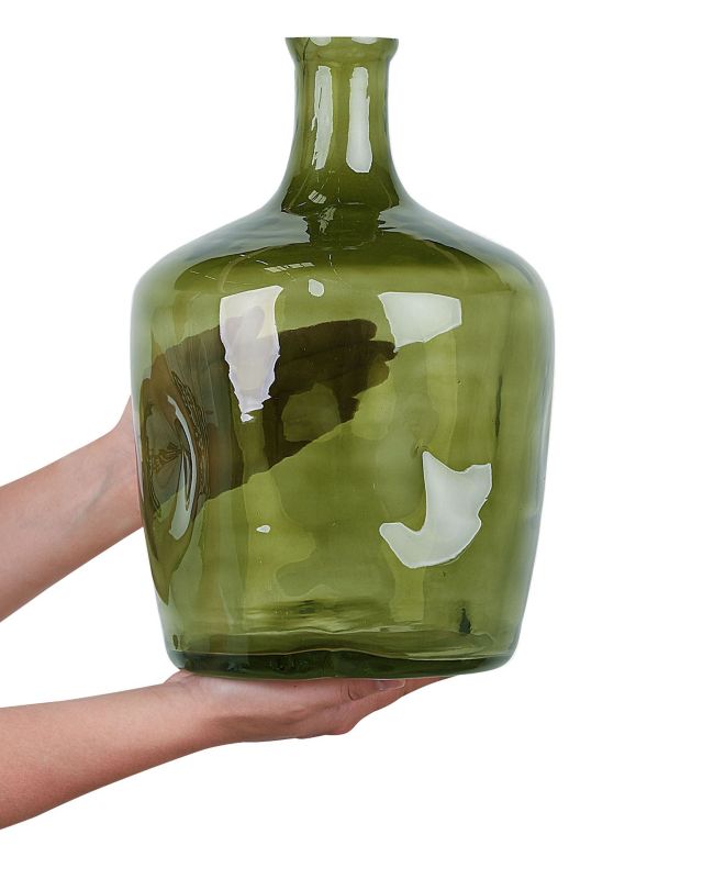 Kerala vase til blomster i olivengrønt glas, 1 stk.