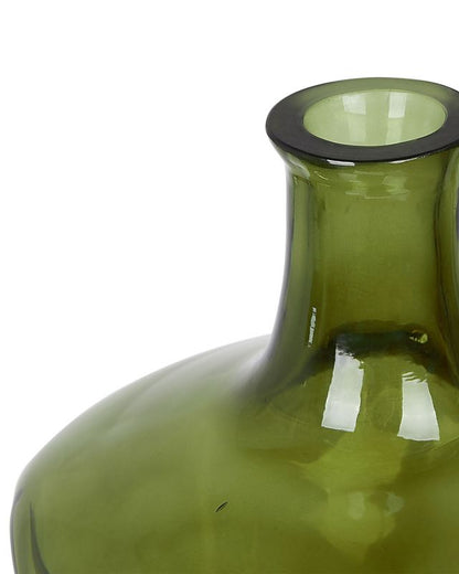 Kerala vase til blomster i olivengrønt glas, 1 stk.
