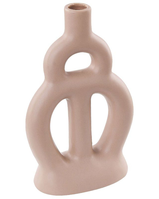 Kozani keramik vase i sandfarve til blomster, 1 stk.