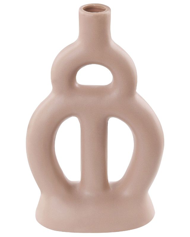Kozani keramik vase i sandfarve til blomster, 1 stk.