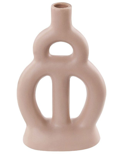 Kozani keramik vase i sandfarve til blomster, 1 stk.