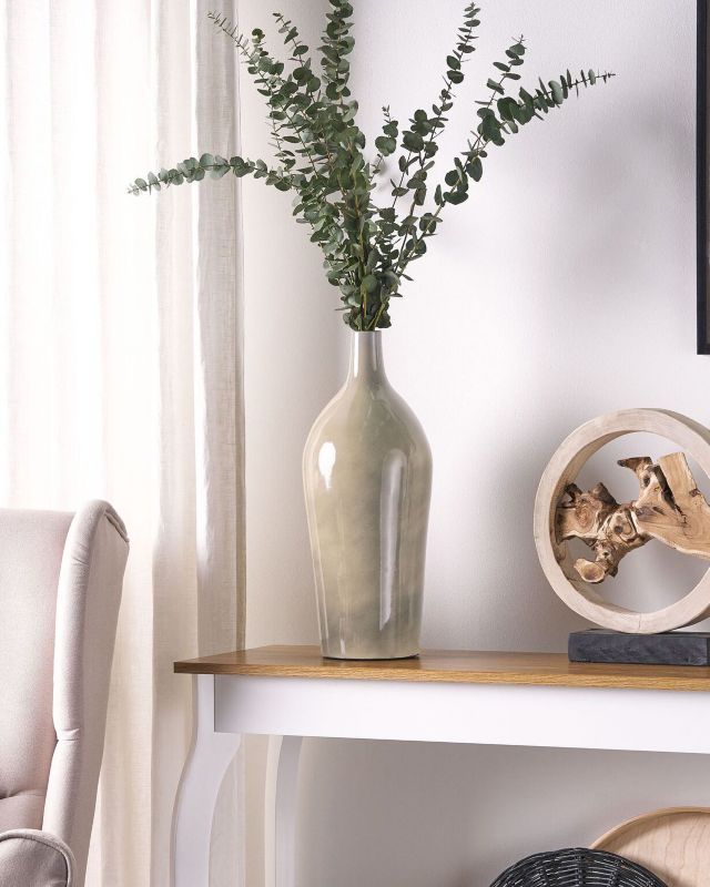 Leganes keramisk vase i beige-grå – 1 stk.