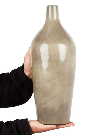 Leganes keramisk vase i beige-grå – 1 stk.
