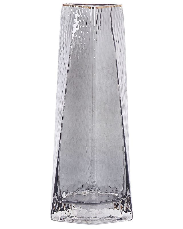 Lilaia vase til blomster i gråt glas, 1 stk.