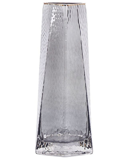 Lilaia vase til blomster i gråt glas, 1 stk.