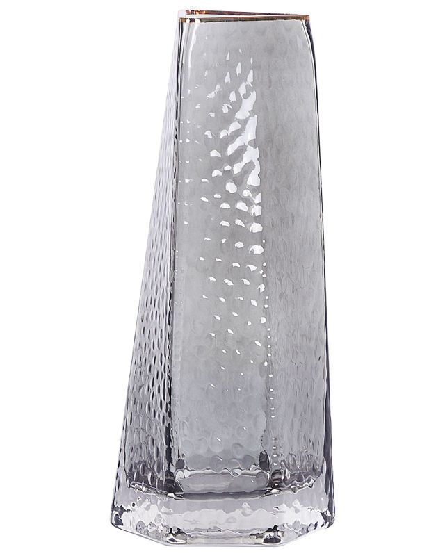 Lilaia vase til blomster i gråt glas, 1 stk.