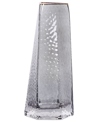 Lilaia vase til blomster i gråt glas, 1 stk.