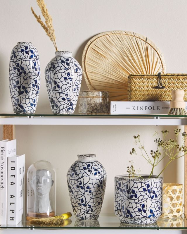 Mallia keramik vase til blomster i hvid, 1 stk.