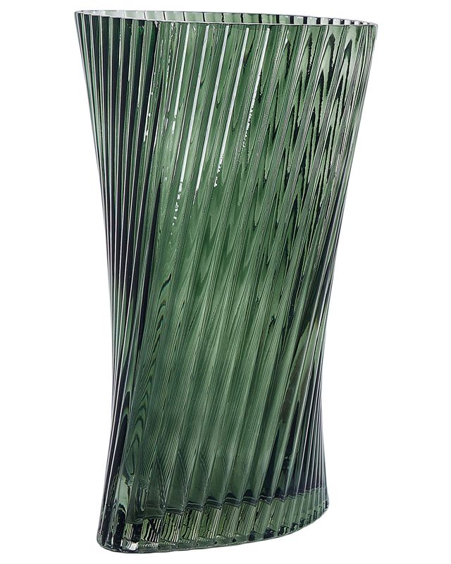 Marpissa vase til blomster i mørkegrønt glas, 1 stk.