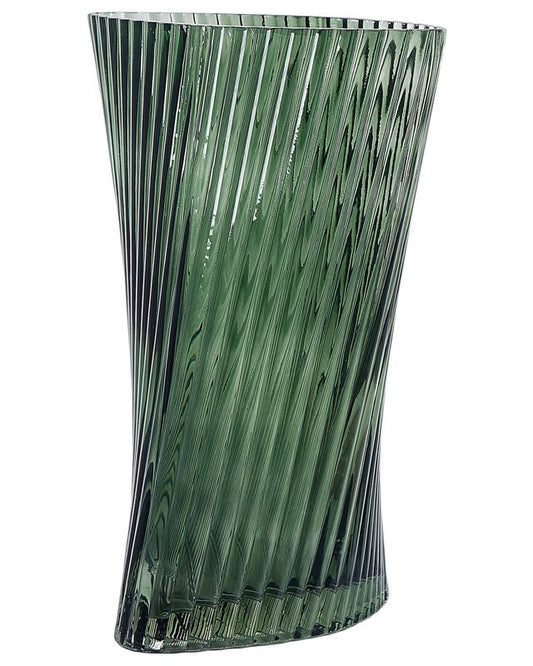 Marpissa vase til blomster i mørkegrønt glas, 1 stk.