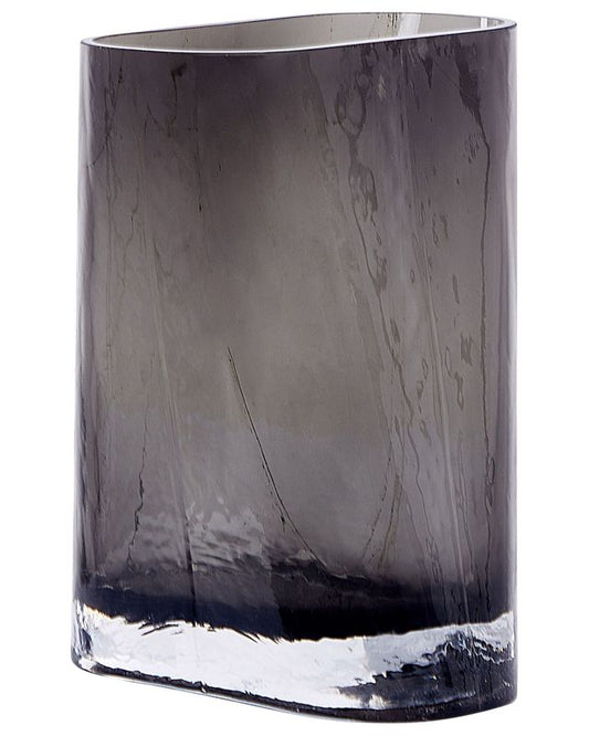 Mitata vase til blomster i gråt glas, 1 stk.