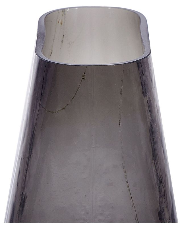 Mitata vase til blomster i gråt glas, 1 stk.