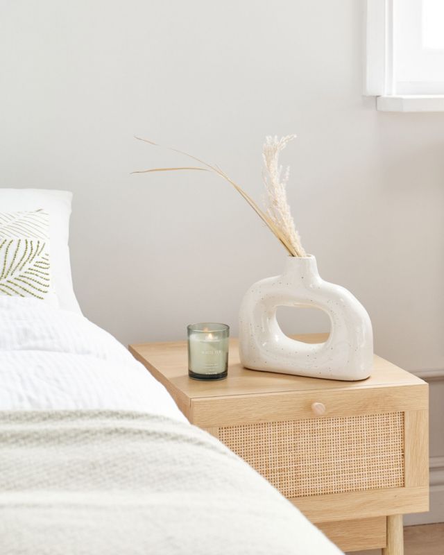 Mooneye keramik vase i knækket hvid, 1 stk.