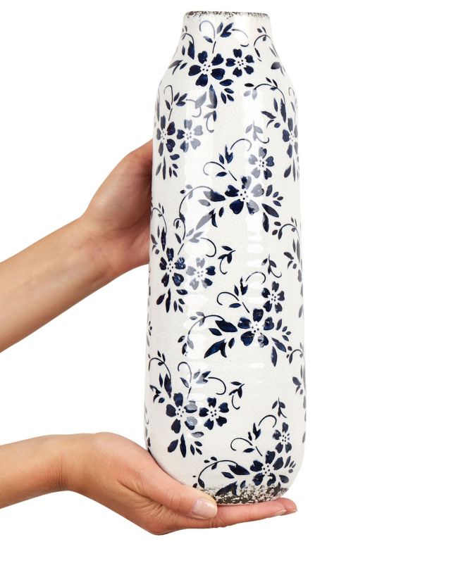 Mulai keramikvase til blomster hvid 1 stk.